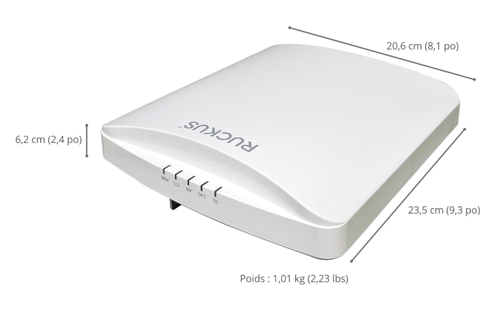   Point d'Accès WiFi   R750 dual-band 802.11abgn-ac-ax Wireless Access Point with Multi-Gigabit Ethernet backhaul and onboard BLE-ZIgbee,, 4x4:4 streams (5GHz) 4x4:4 streams (2... (901-R750-WW00)